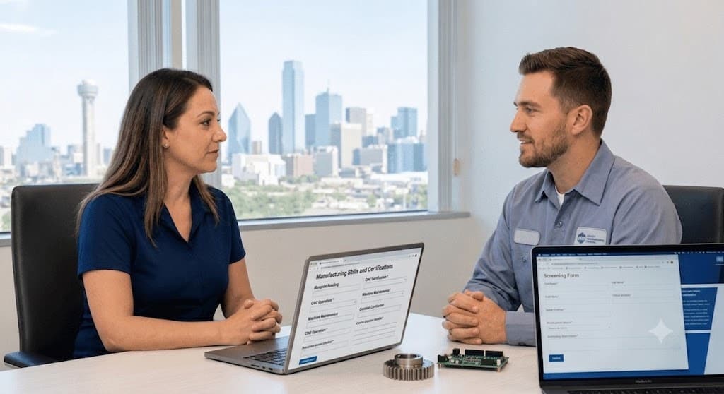 dallas recruiter interviewing manufaturing candidate